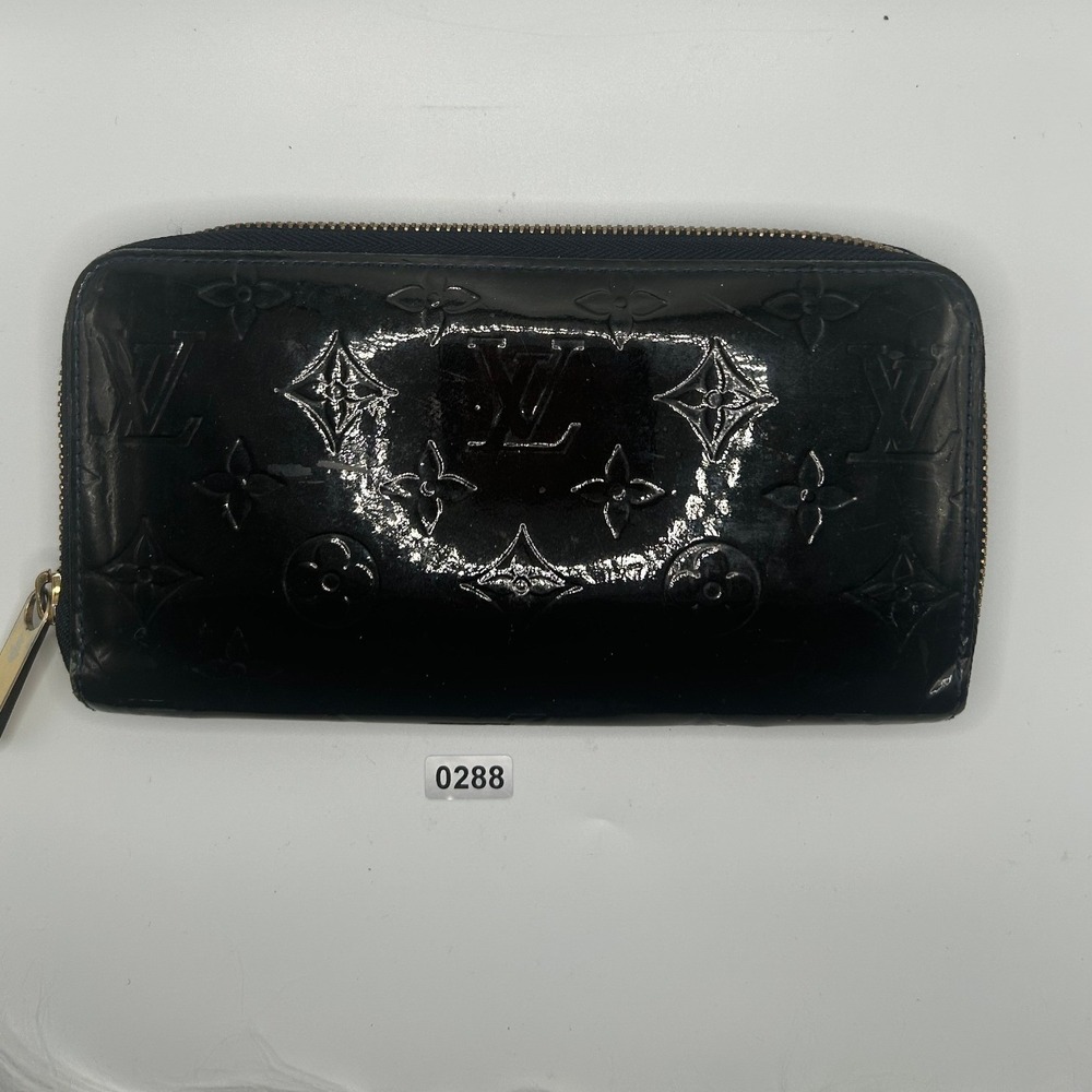 Louis‎ Vuitton Monogram Vernis Zippy Wallet Black Patent Leather#288